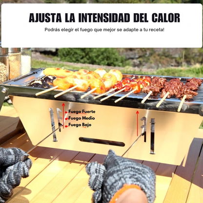 Parrilla Portátil Plegable de Acero Inoxidable (ENVÍO GRATIS)