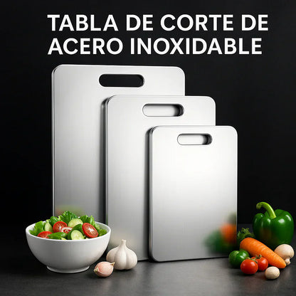 Set De 3 Tablas De Corte De Acero Inoxidable (ENVÍO GRATIS)