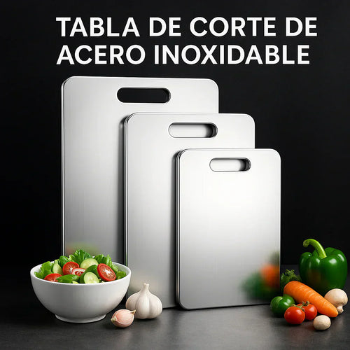 Set De 3 Tablas De Corte De Acero Inoxidable (ENVÍO GRATIS)