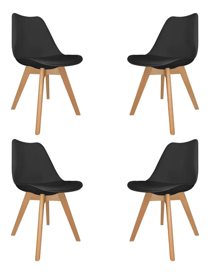 Set x4 Sillas Comedor Nórdicas Tapizadas – Estilo Tulip, Interior y Exterior (ENVÍO GRATIS)