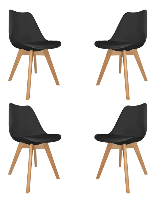 Set x4 Sillas Comedor Nórdicas Tapizadas – Estilo Tulip, Interior y Exterior (ENVÍO GRATIS)