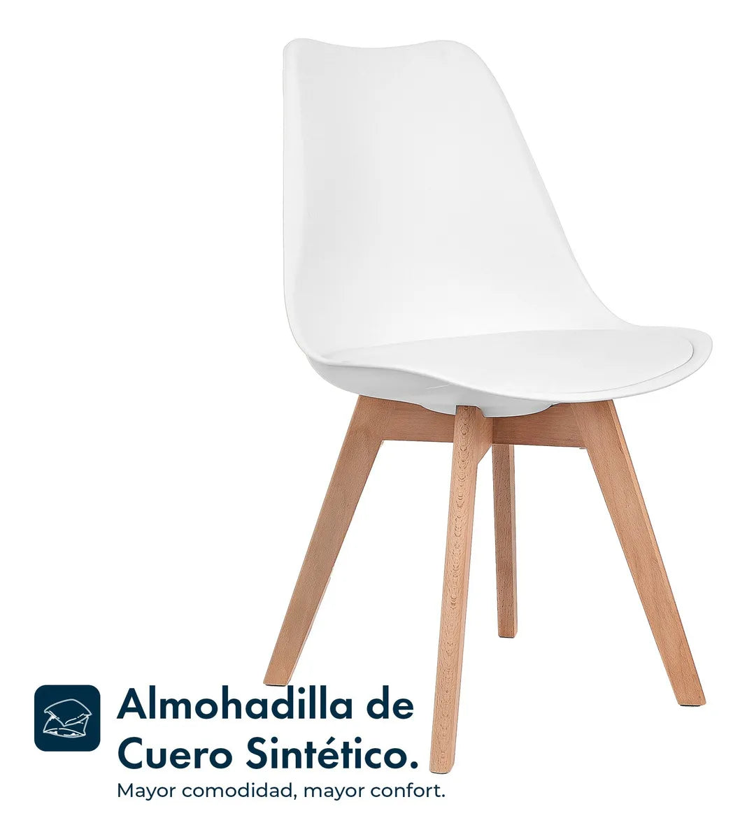 Set x4 Sillas Comedor Nórdicas Tapizadas – Estilo Tulip, Interior y Exterior (ENVÍO GRATIS)