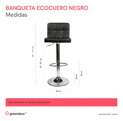 Set x2 Banquetas Altas Acolchonadas en Ecocuero (ENVÍO GRATIS)