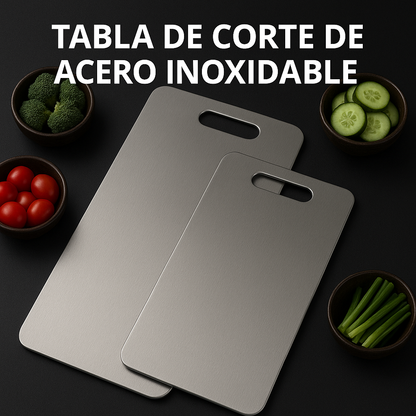 Set De 3 Tablas De Corte De Acero Inoxidable (ENVÍO GRATIS)